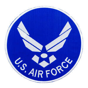 US Air Force Blue Iron on Patch for Biker Vests & Jackets